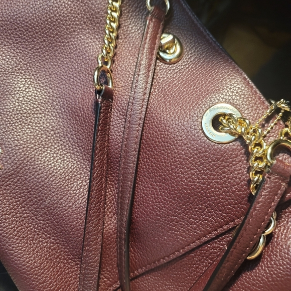 Coach Burgundy Oxblood Leather Tote Bag - Picture 14 of 16